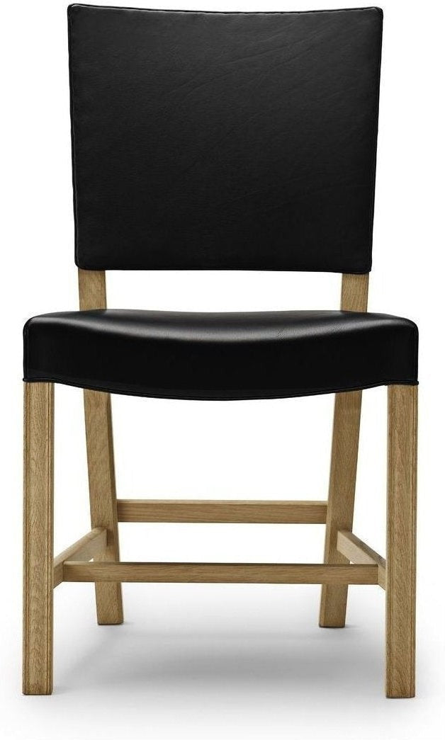 Carl Hansen KK37580 silla roja grande, roble en jabón/cuero negro