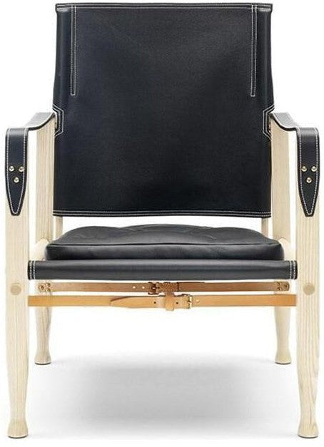 Carl Hansen KK47000 Safari stol, olieret aske/sort læder