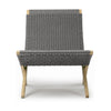 Carl Hansen MG501 Cuba sedia in teak non trattato, corda/c harcoal