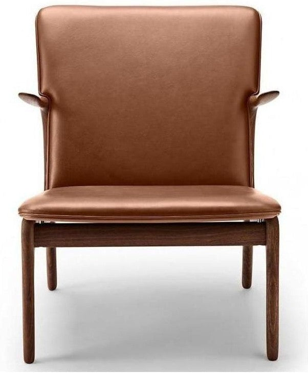 Carl Hansen Ow124 Beak Chair, Oiled Walnut Brown Leather