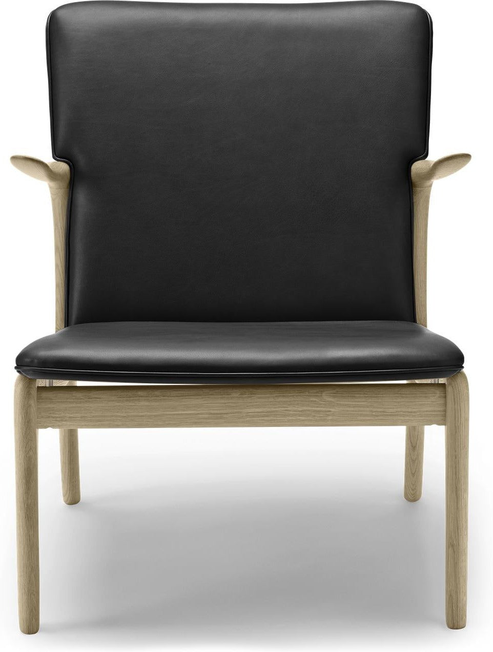 Carl Hansen Ow124 Beak Chair, Soaped Oak/Black Leather