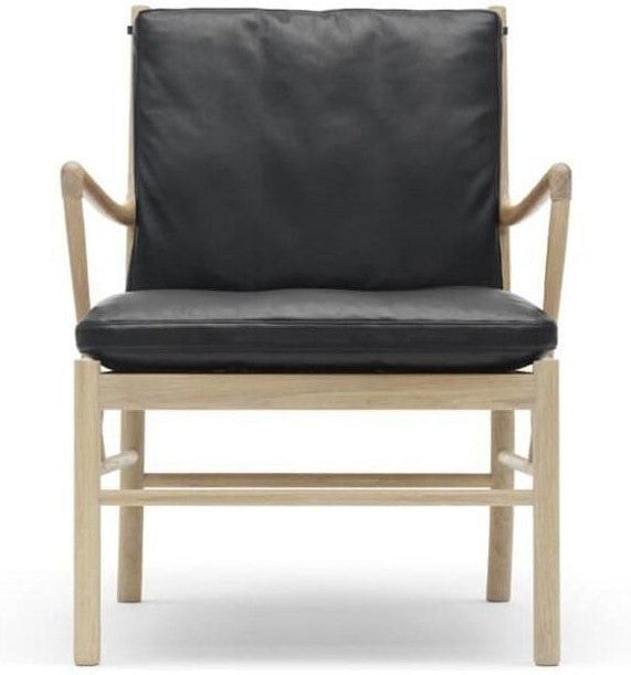 Carl Hansen Ow149 Colonial Chair Soaped Oak/Black Leather