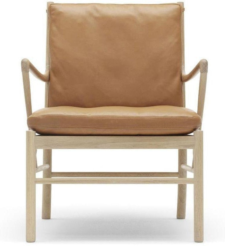 Carl Hansen Ow149 Colonial Chair, Soaped Oak/Light Brown Leather