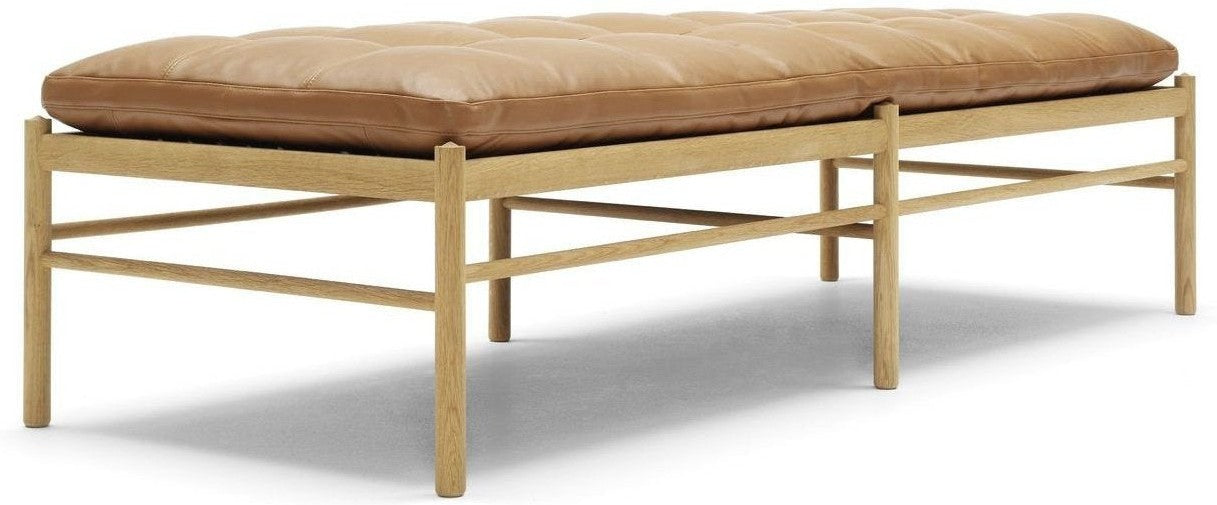 Carl Hansen Ow150 Daybed, roble engrasado/cuero marrón dorado