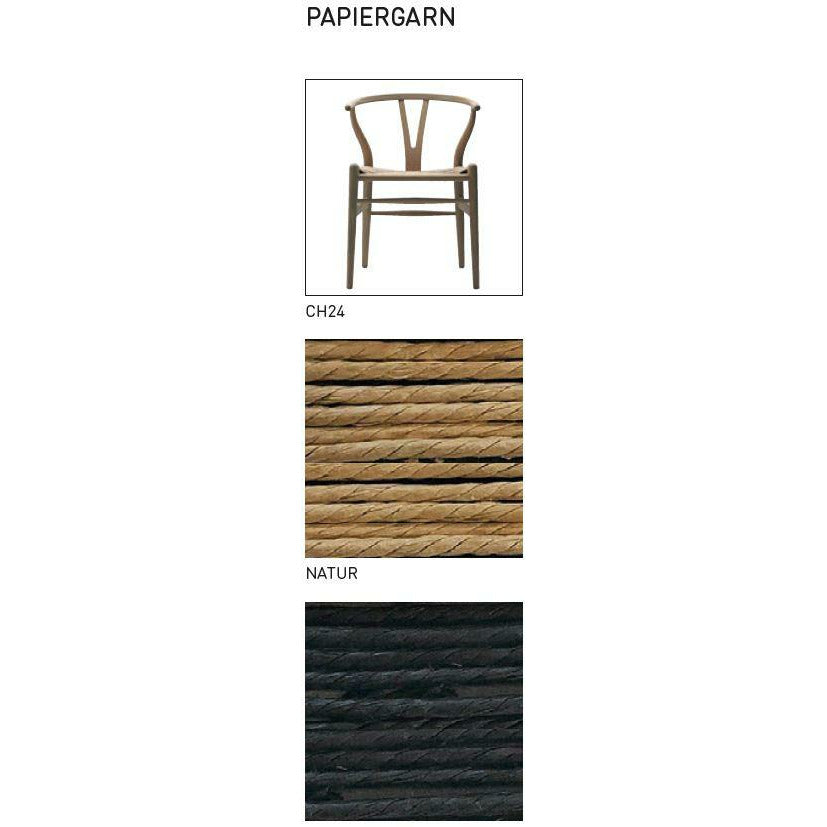 Carl Hansen Papeirgarn muestras, natural y negro