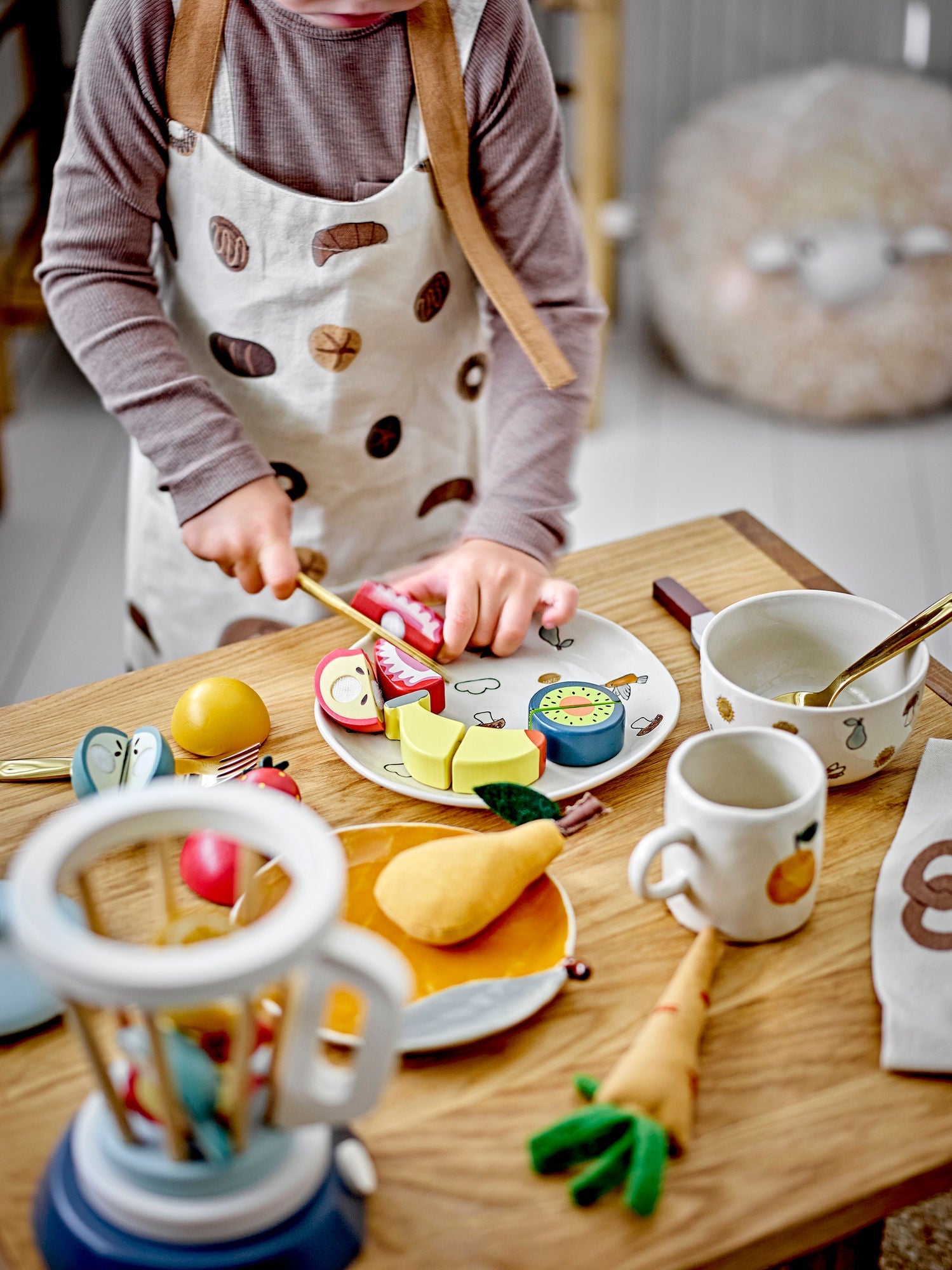 Bloomingville Mini Lene Play Set, Kitchen, White, Lotus