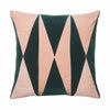 Christina Lundsteen Anneli Velvet Pillow, Emerald/Pale Rose