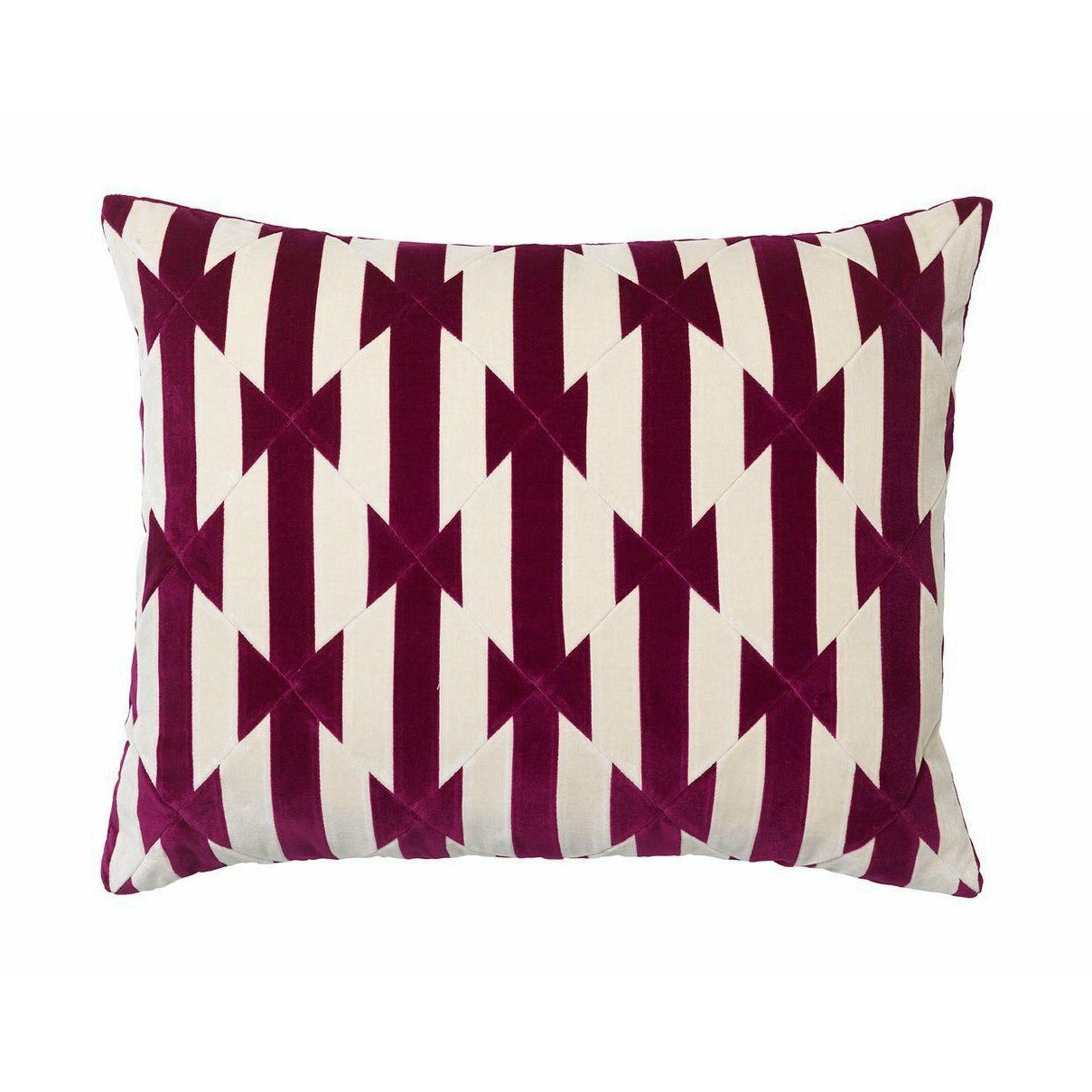 Christina Lundsteen Augusta Velvet Pillow, anémona/blanco polvoriento