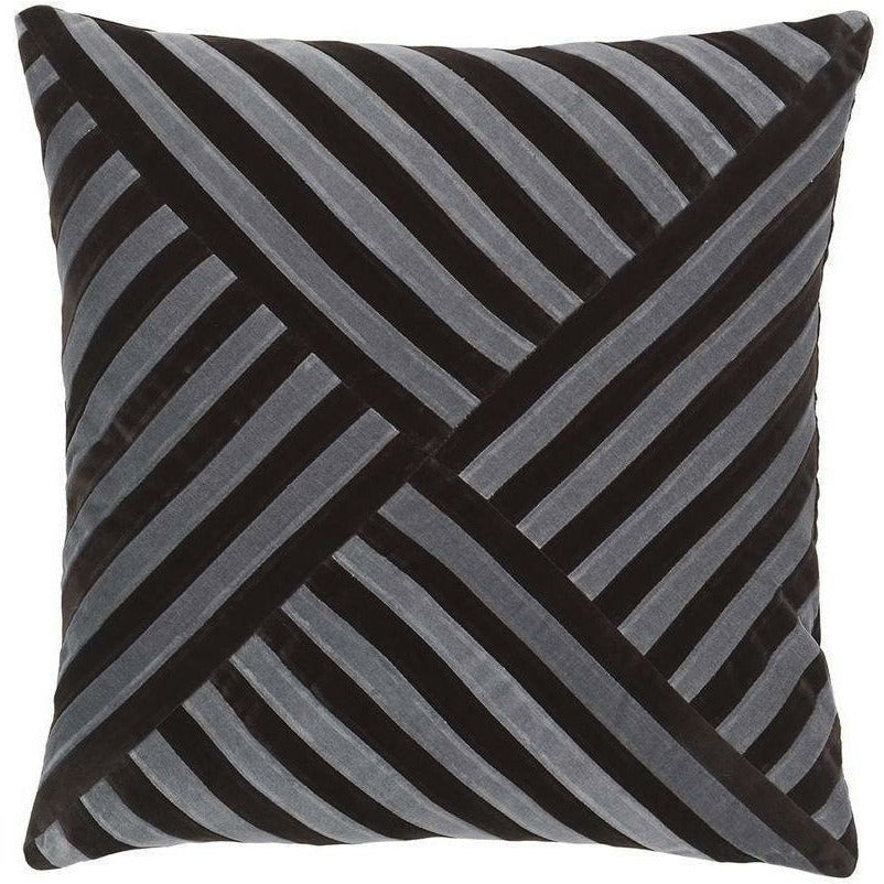 Almohada de terciopelo Lily de Christina Lundsteen, acero gris/chokolato