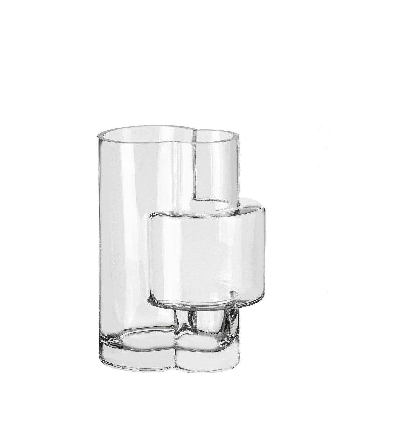 Moderne Vase im konstruktivistischen Stil, Top -Design, Fusio 25 klares Glas