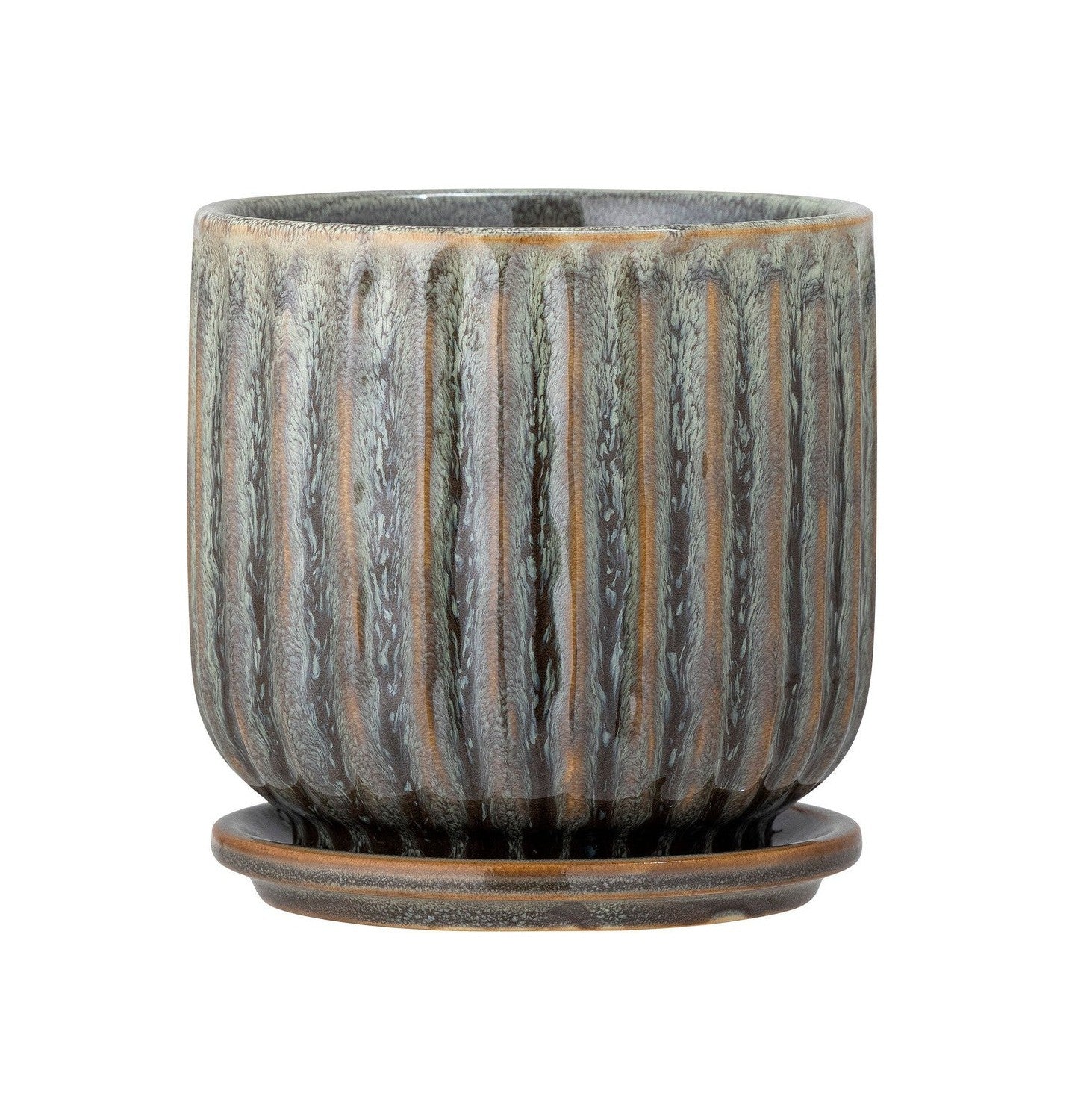 Collection creative Drago Flowerpot con platillo, verde, gres