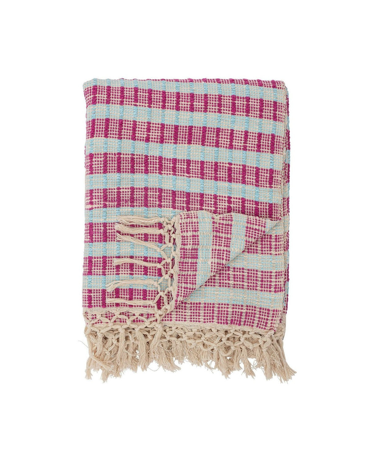 Collection créative Fausia Throw, rouge, coton