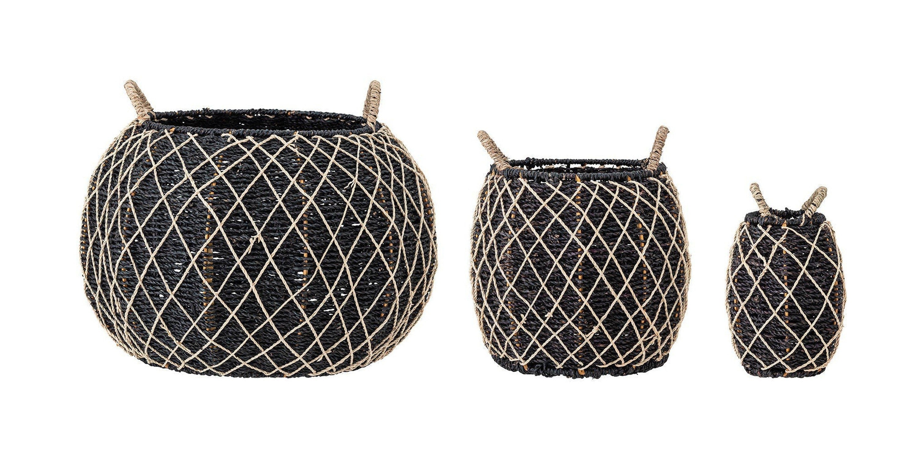 Kreativ samling Karia Basket, Black, Seagrass