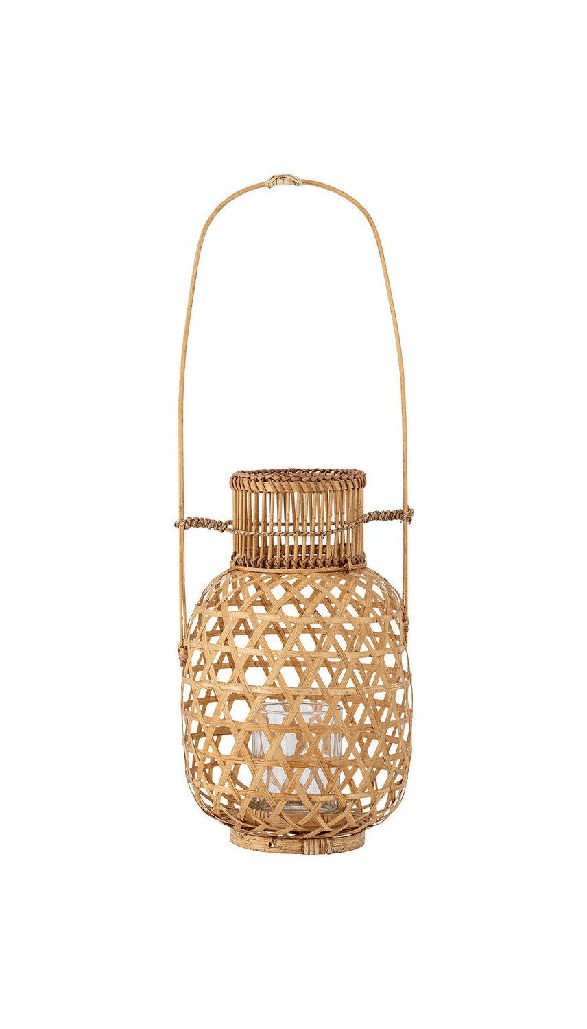 创意系列Lerka灯笼，带玻璃，自然，竹子