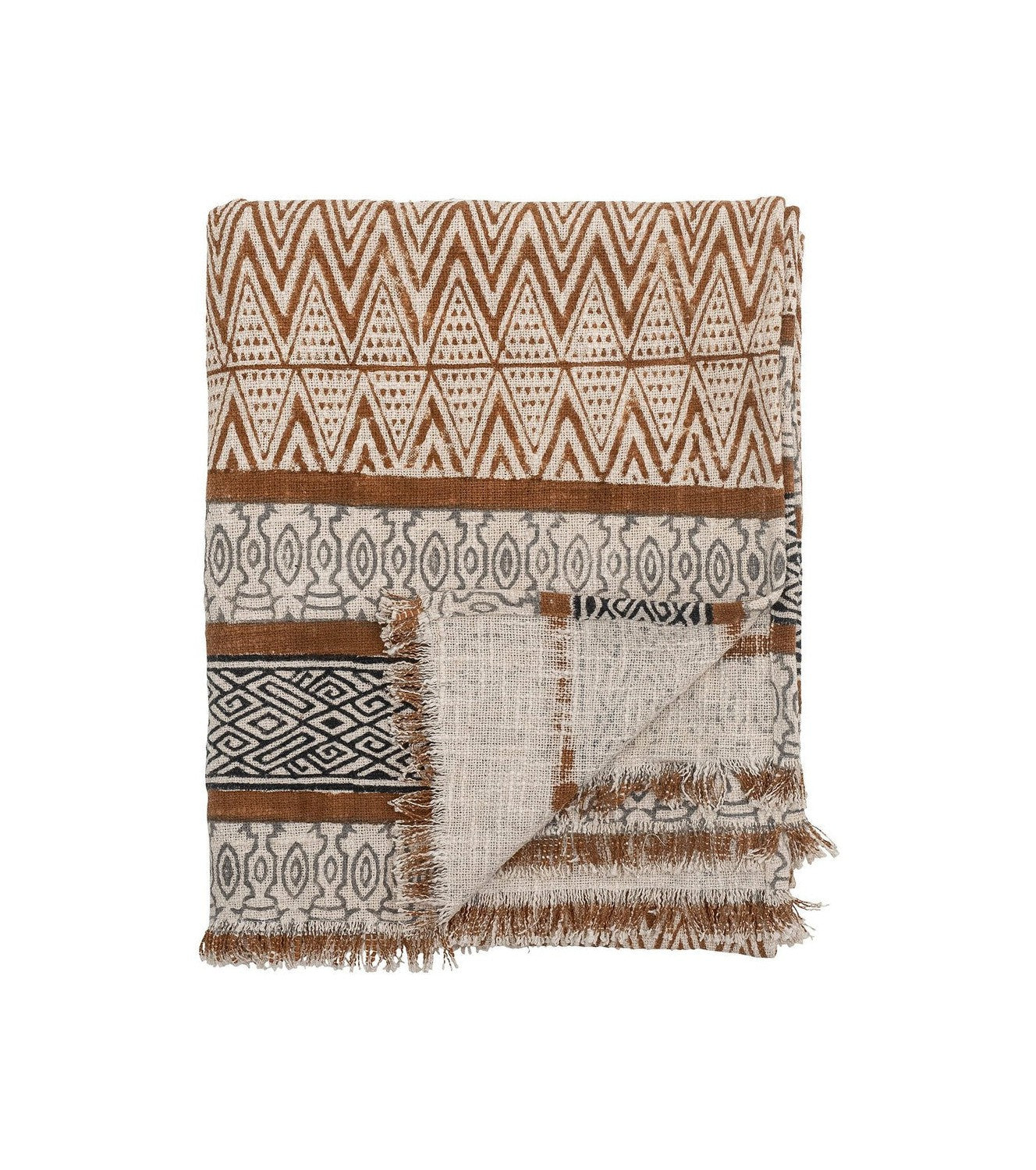 Skapandi safn Madigan Throw, Brown, Cotton