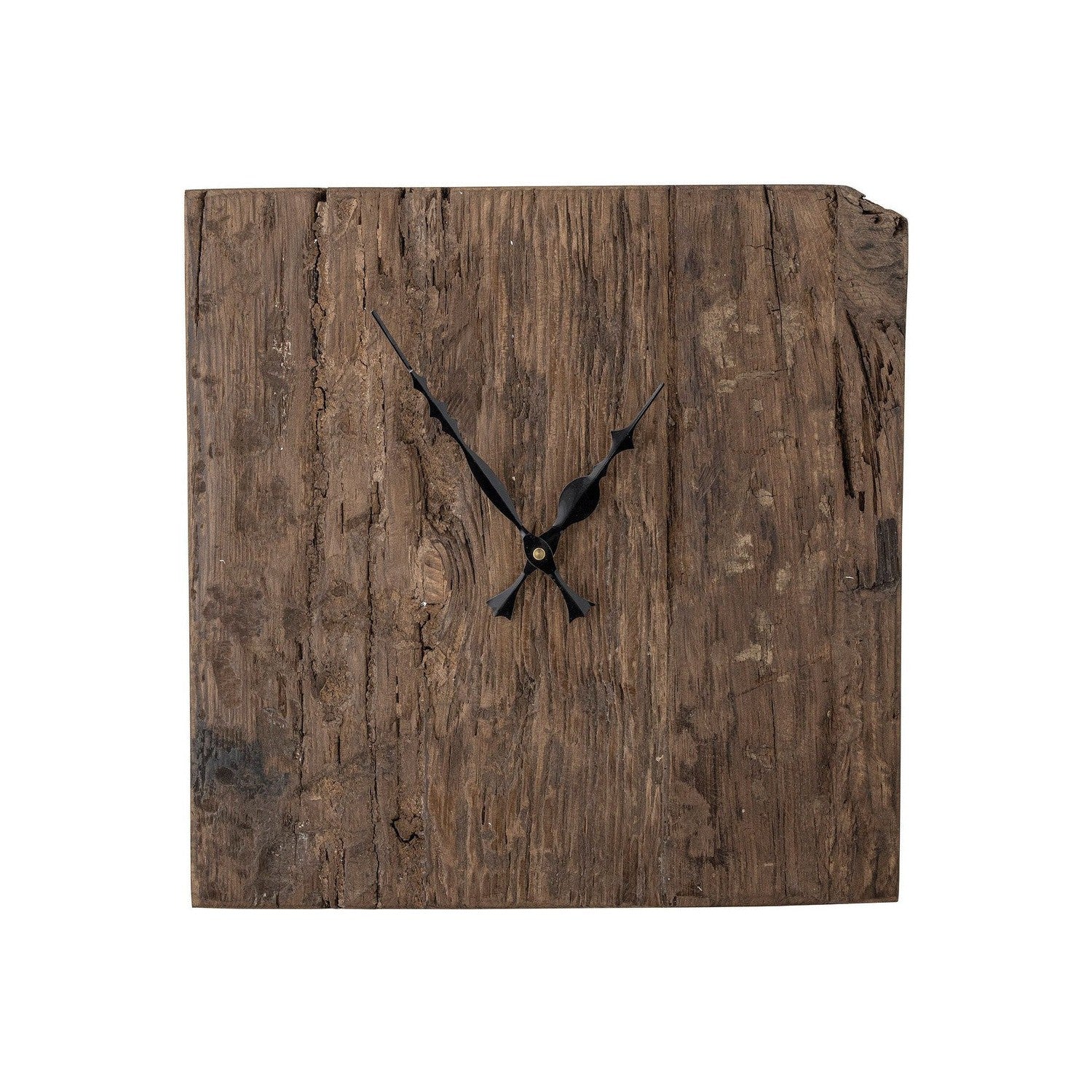 Horloge murale Sarai de collection créative, brun, bois récupéré