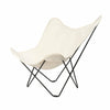 Cuero Chaise mariposa en toile de coton, blanc avec cadre noir