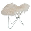 Cuero Island Flying Goose Stool, Wild White/Chrome