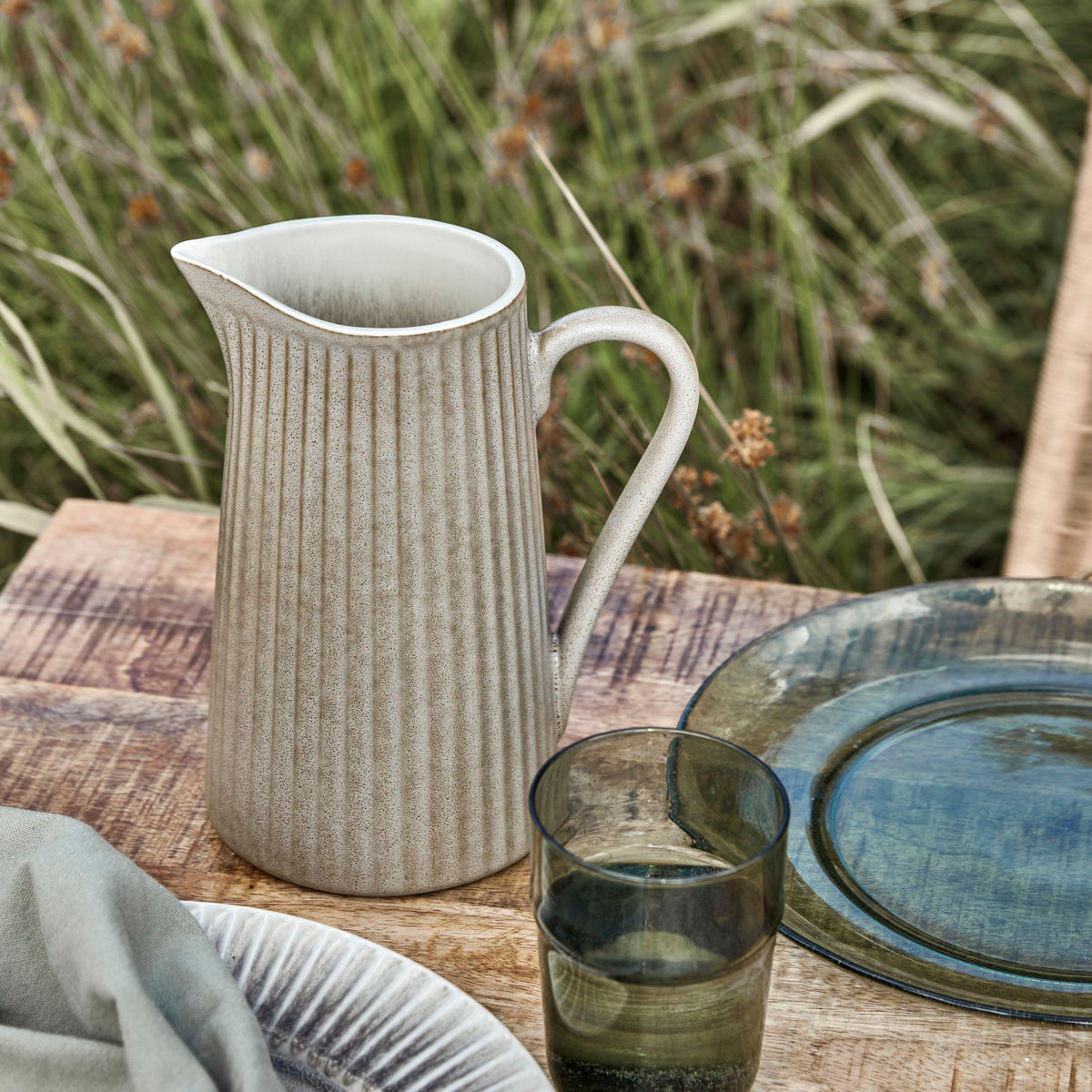 Jug de docteur de maison, hdpleat, gris / marron