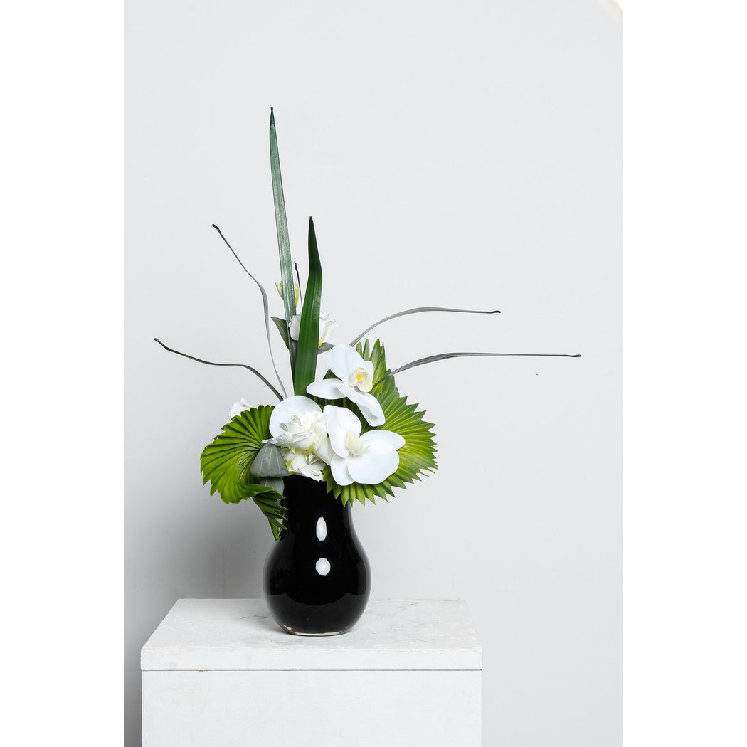 Modern Elegant Vase in Deep Blue Quality Glass, Davos10