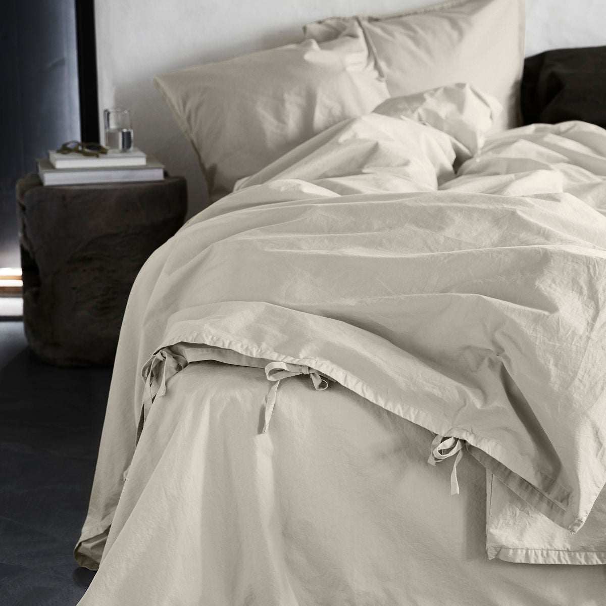 Di Nord Linen a letto a doppio letto, bningrid, shell