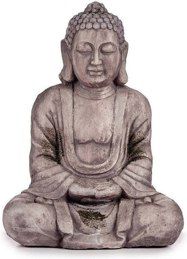 Dekorativ trädgårdsfigur Buddha grå polyresin (25 x 57 x 42,5 cm)