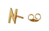 Design Letters Earring With Letter, Gold, N