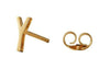 Design Letters Earring With Letter, Gold, Y