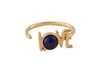 Design Letters Great Love Ring 18K Gold plaqué, lapis lazuli bleu