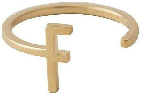 Design Lettere Letter Ring A Z, oro 18K placcato, f