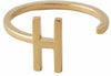 Design Letters Letter Ring A Z, 18k Gold Plated, H