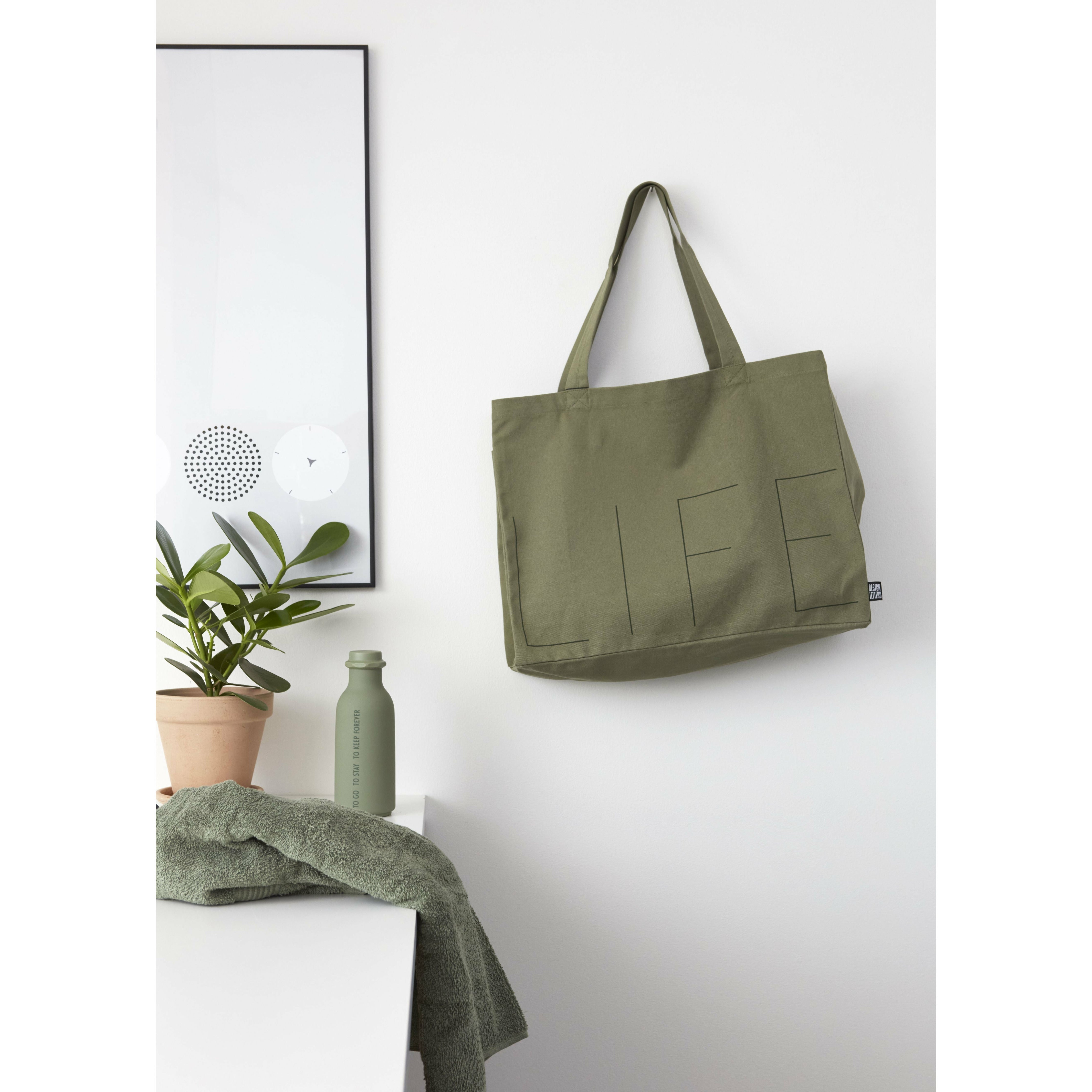 [product_category]-Design Letters Life Carrying Bag, Olive Green-Design Letters-5710498189907-10502002OLIVELIFE-DES-4