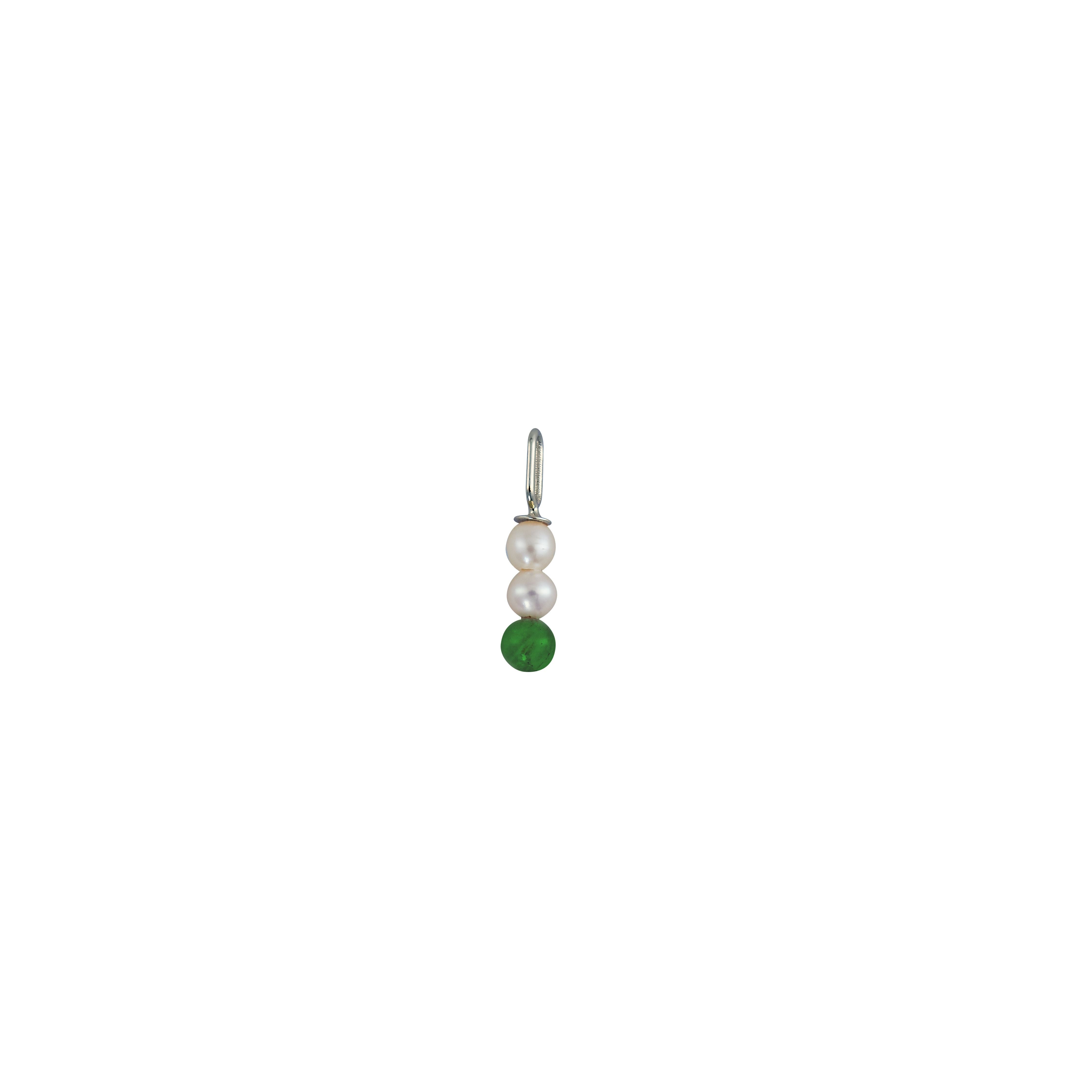 [product_category]-Design Letters Pearl Stick Charm 4 Mm Pendant Silver Plated, Malachite Green-Design Letters-5710498190330-90301003MALACHITE-DES-1