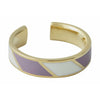 Design Letters Branche à rayures en laiton Gold Plat, violet / blanc