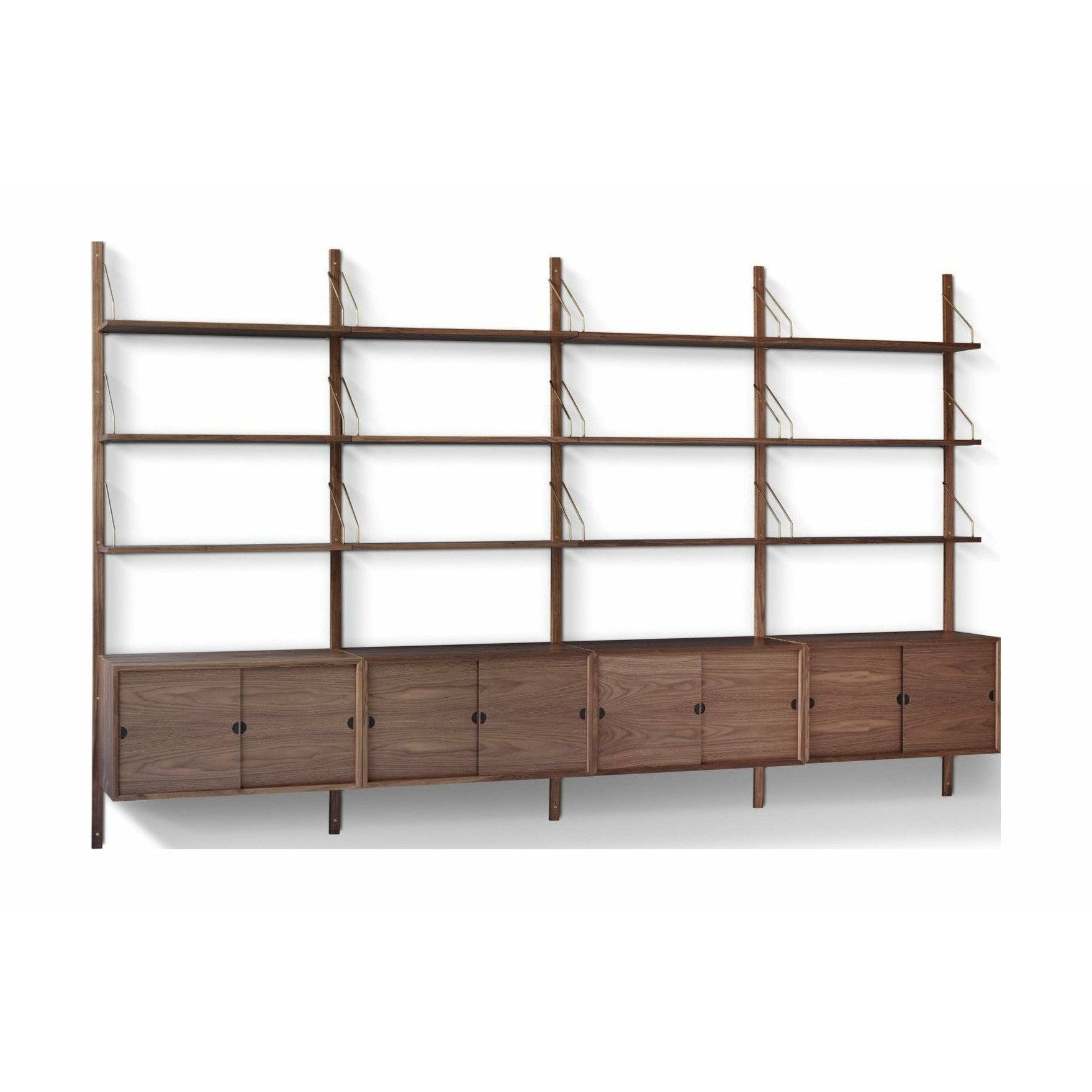 Dk3 Royal System Shelf Walnut Oiled/Brass, 30x323x213 cm