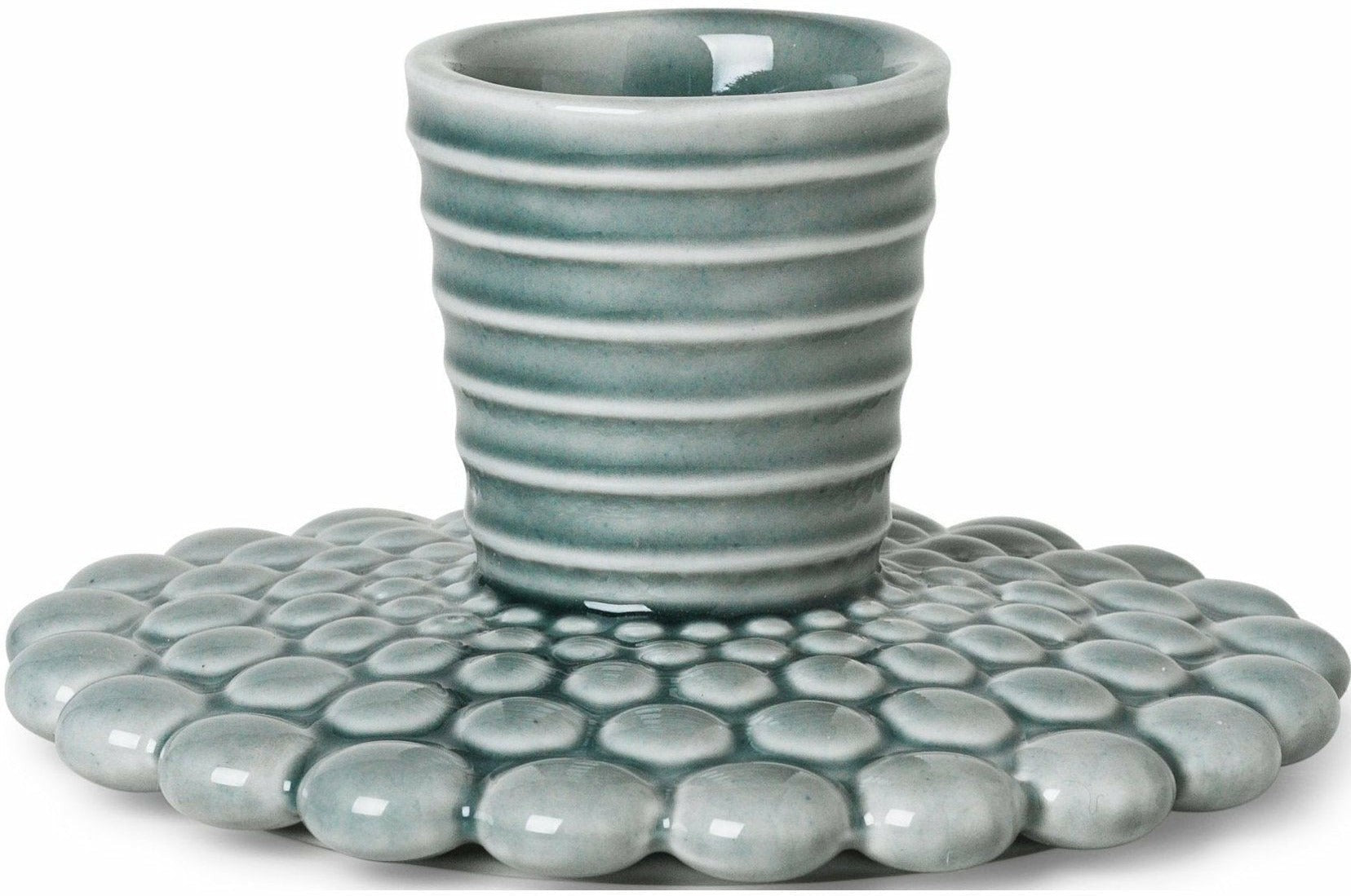 Dottir Pipanella Bubble Lines Candele blu/grigio, 8,5 cm