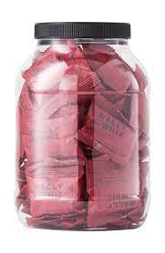 Wally og Whiz Wine Gum Flowpack kassi með 200 flæðipökkum, hibiscus með rabarbara/lychee með hindberjum