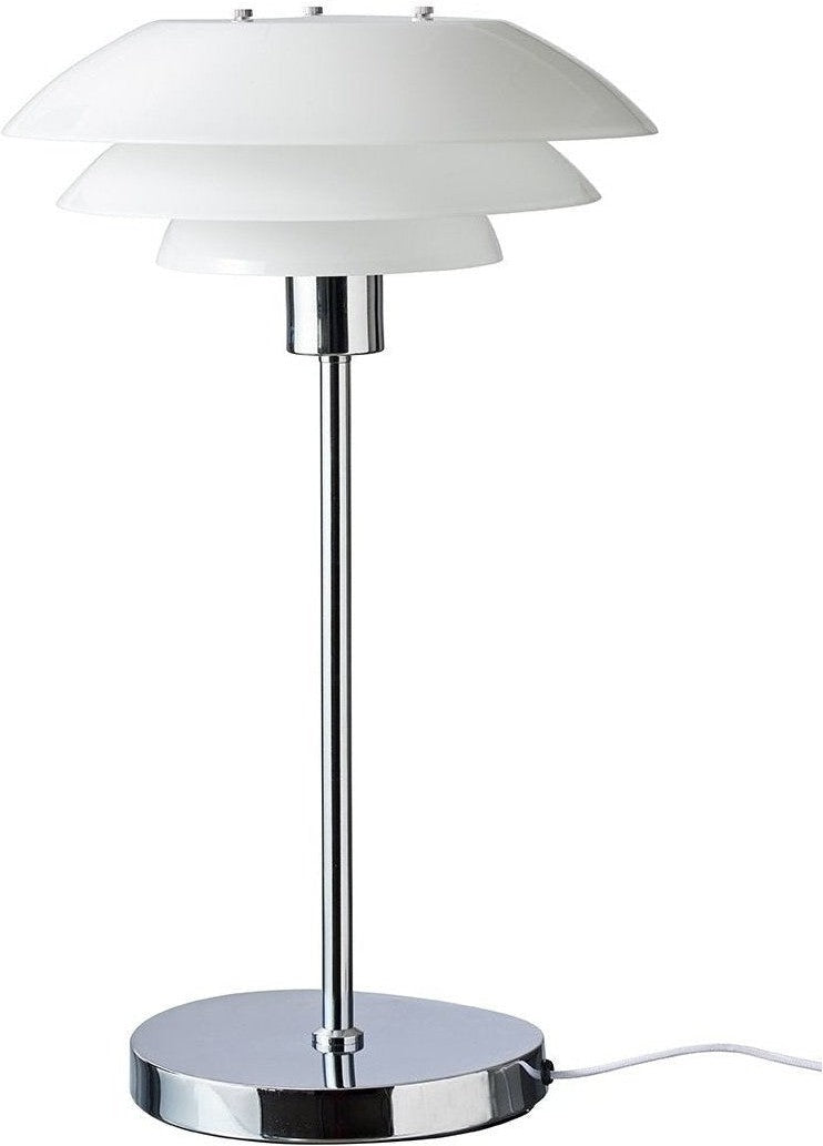 Dyberg Larsen Dl31 Table Lamp W. Chrome Base, Opal Glass