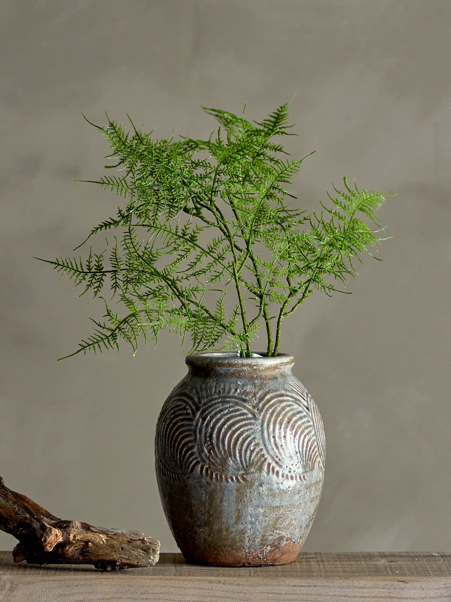 Bloomingville Damian Deco Vase, verde, terracotta