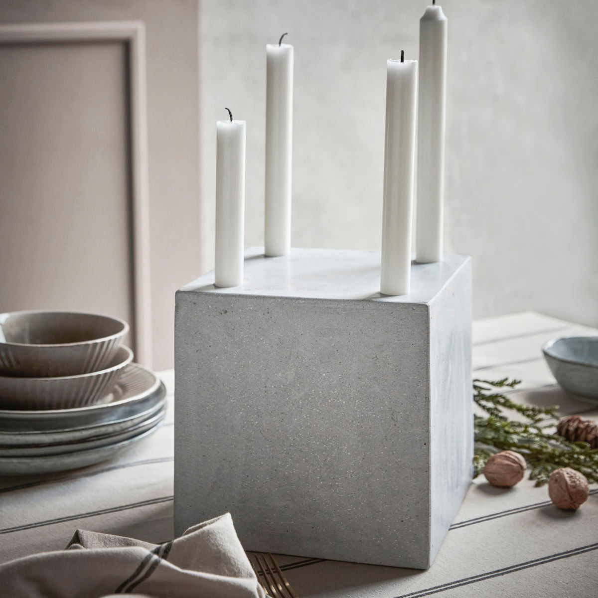 House Doctor Candle holder, HDMarb, Grey