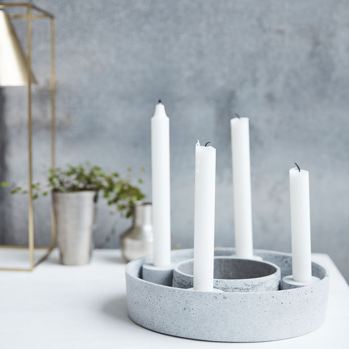 Huis Doctor Candle Stand, Hdthe Ring, Gray