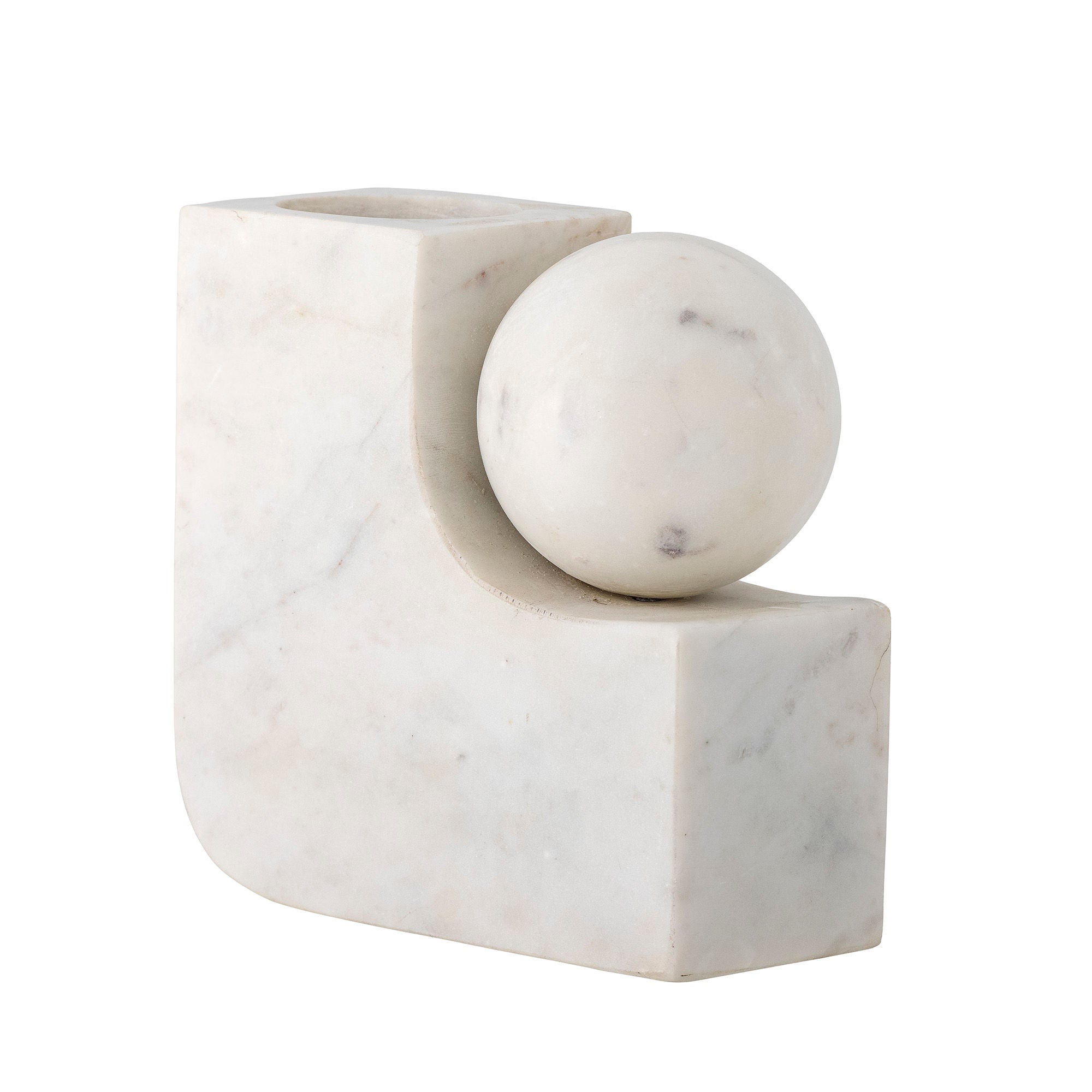 Bloomingville Abbelin -kynttiläpidike, valkoinen, marmori