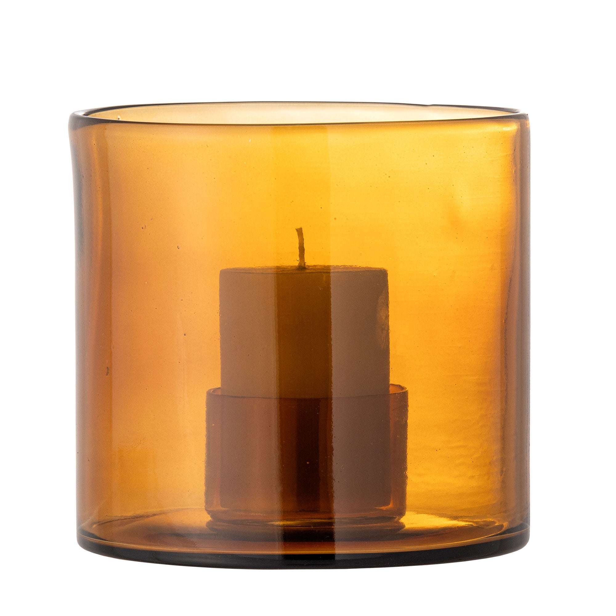 Bloomingville Kahlah Candle Holder, Brown, genanvendt glas