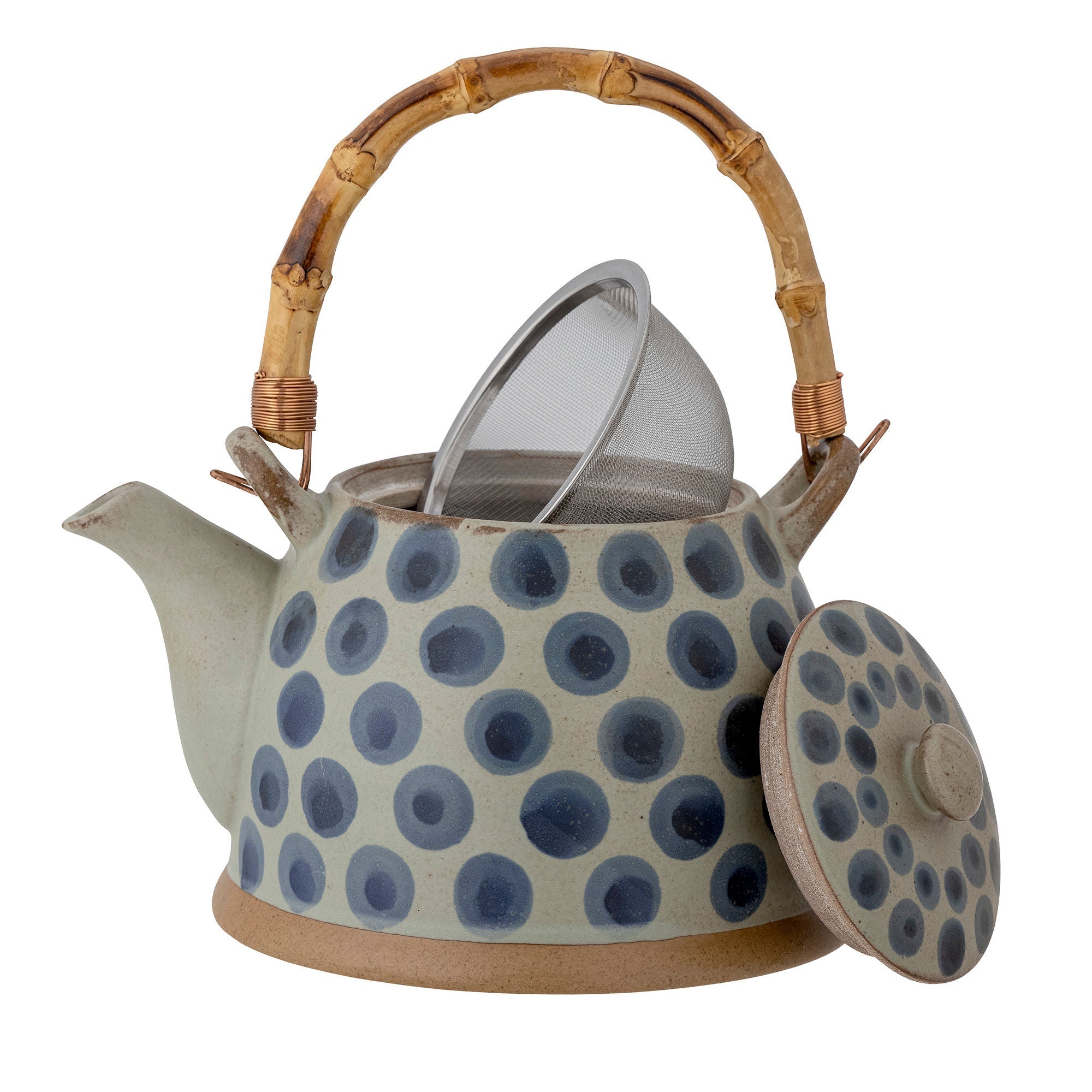 Bloomingville Tinni Teapot, blå, stentøj