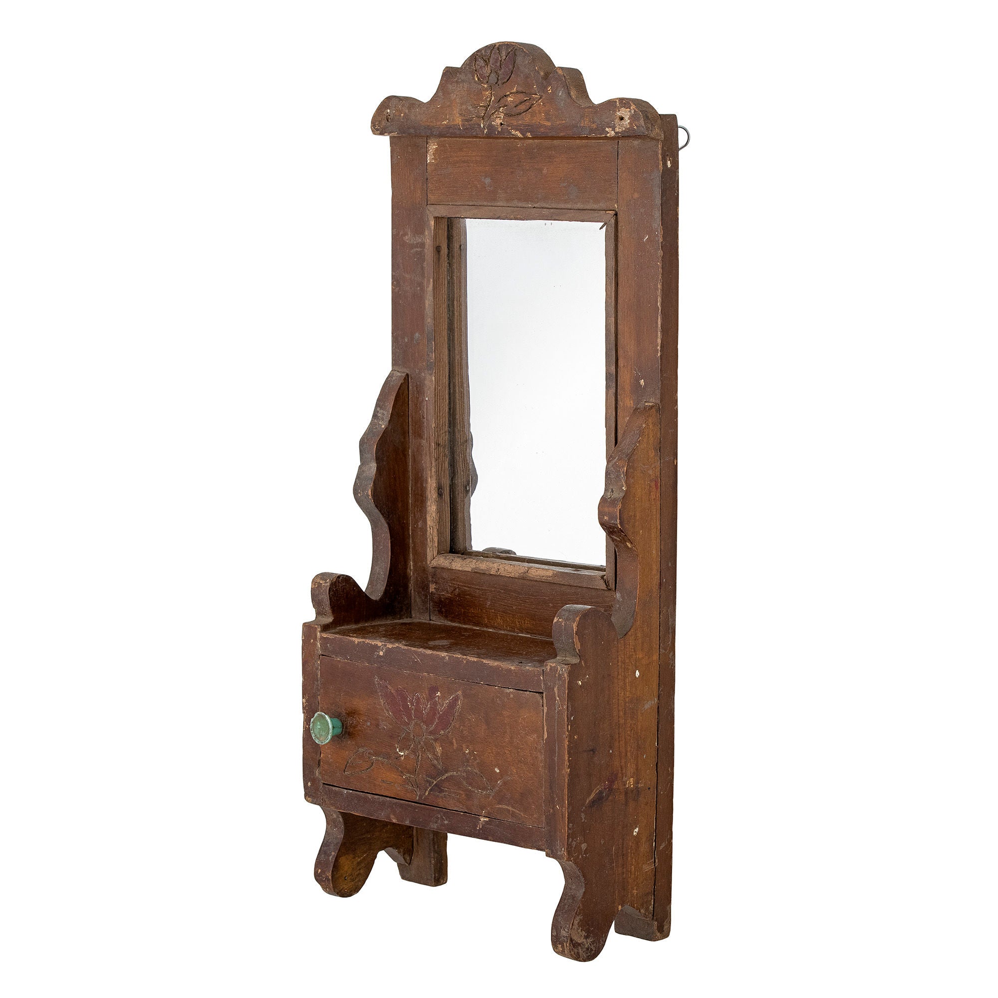 Collection créative Sehar Mirror avec étagère, marron, bois récupéré