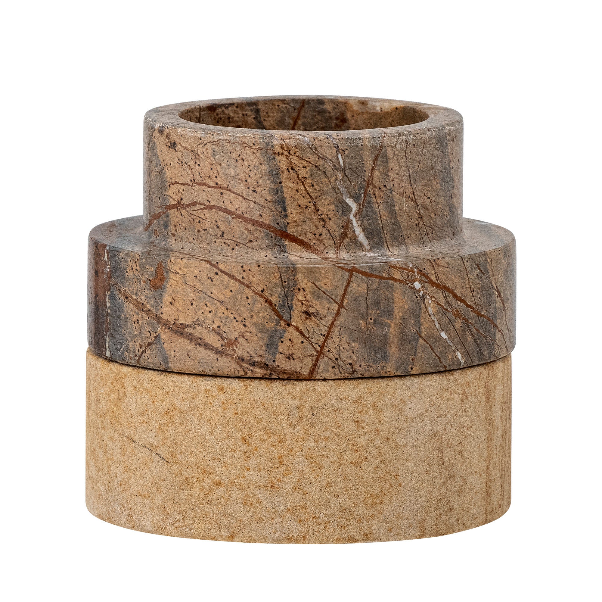 Bloomingville Dalin Fodive＆Candle Holder，Brown，Sandstone