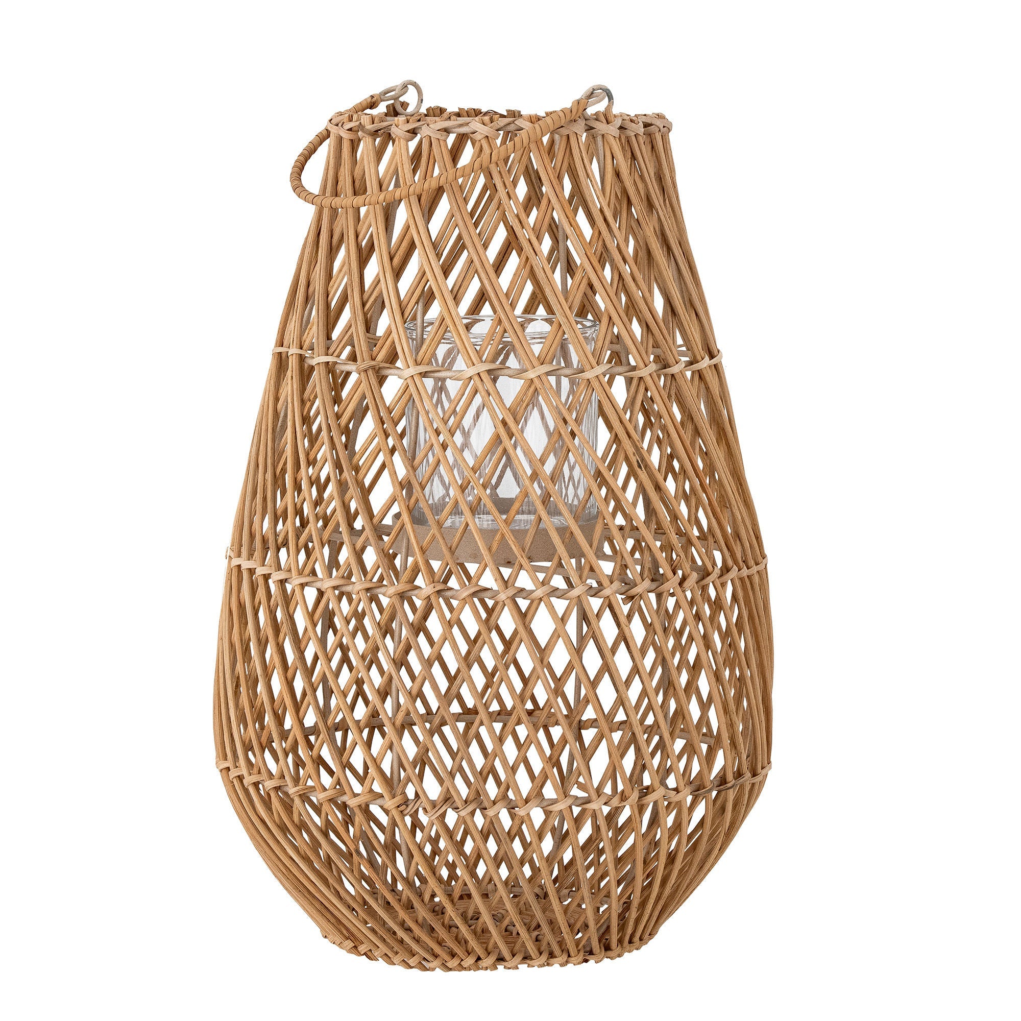 Creatieve collectie Edin Lantern met glas, natuur, rattan