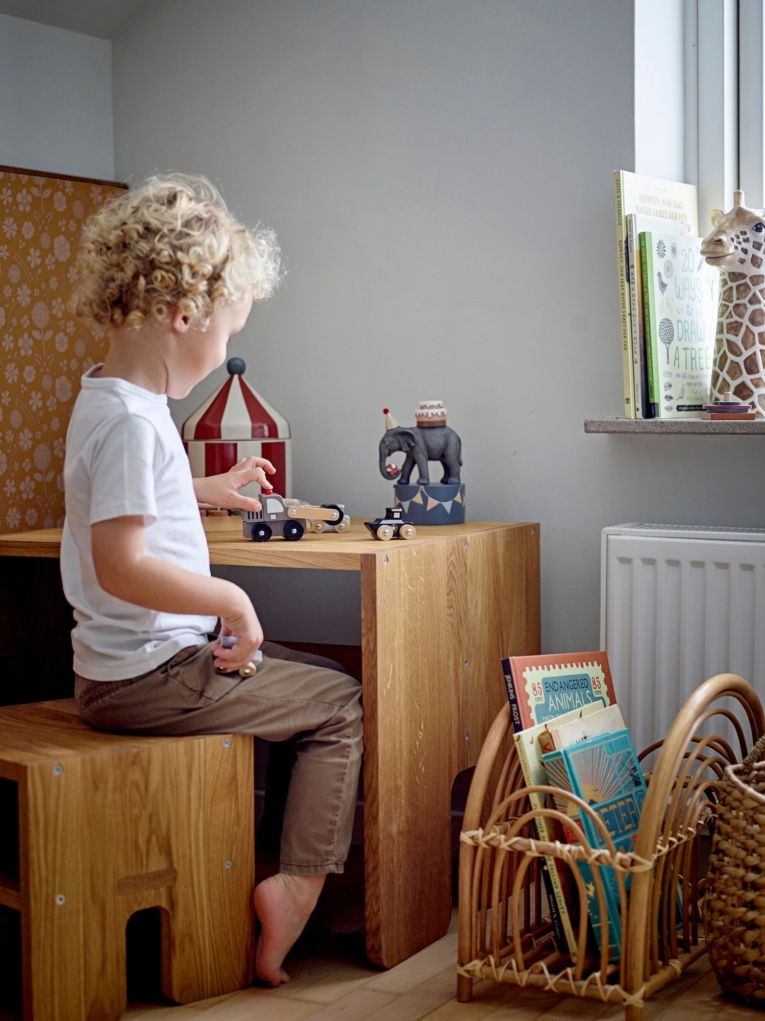 Bloomingville Mini Bas Stool，Brown，Oak