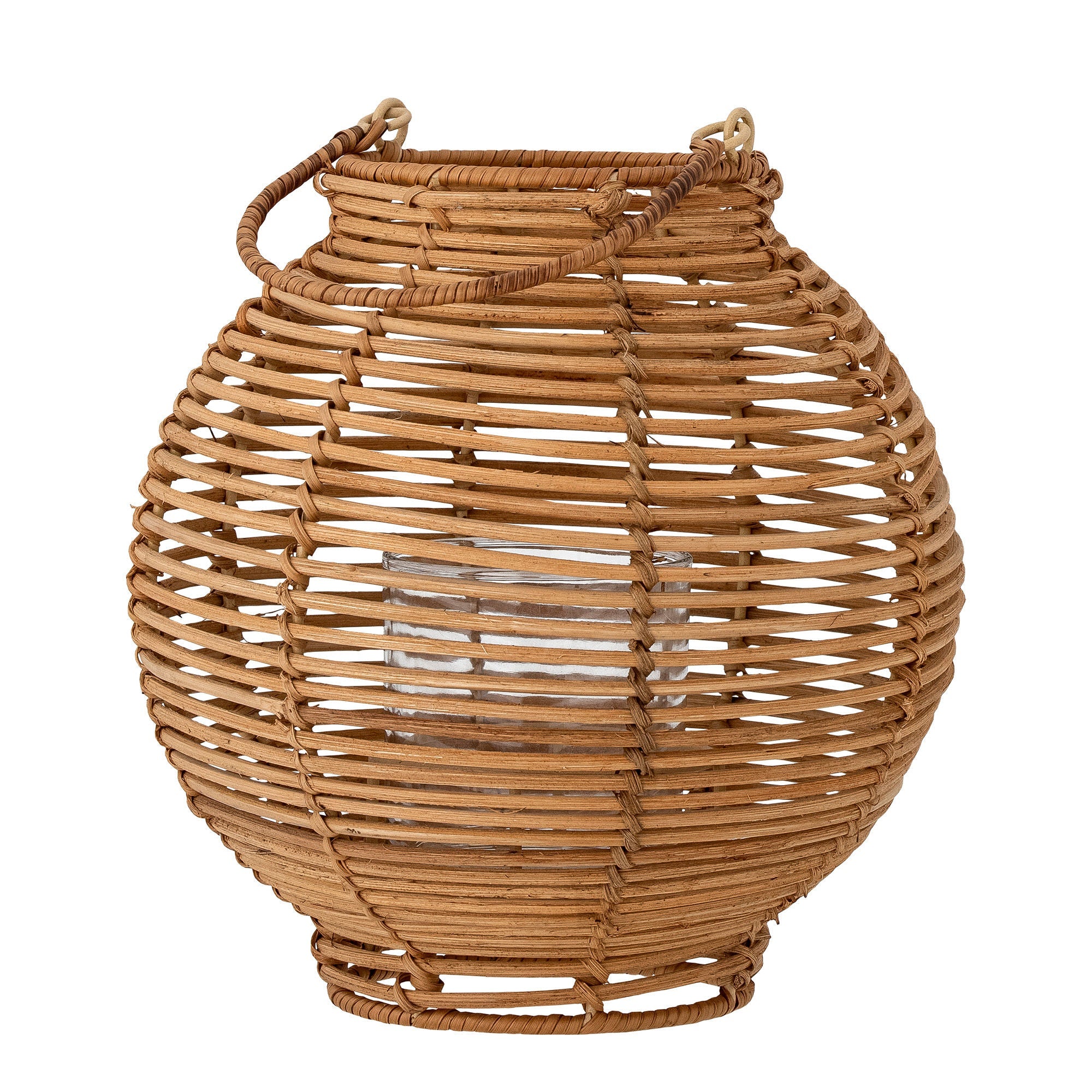 Bloomingville Malua Lantern mit Glas, Natur, Rattan