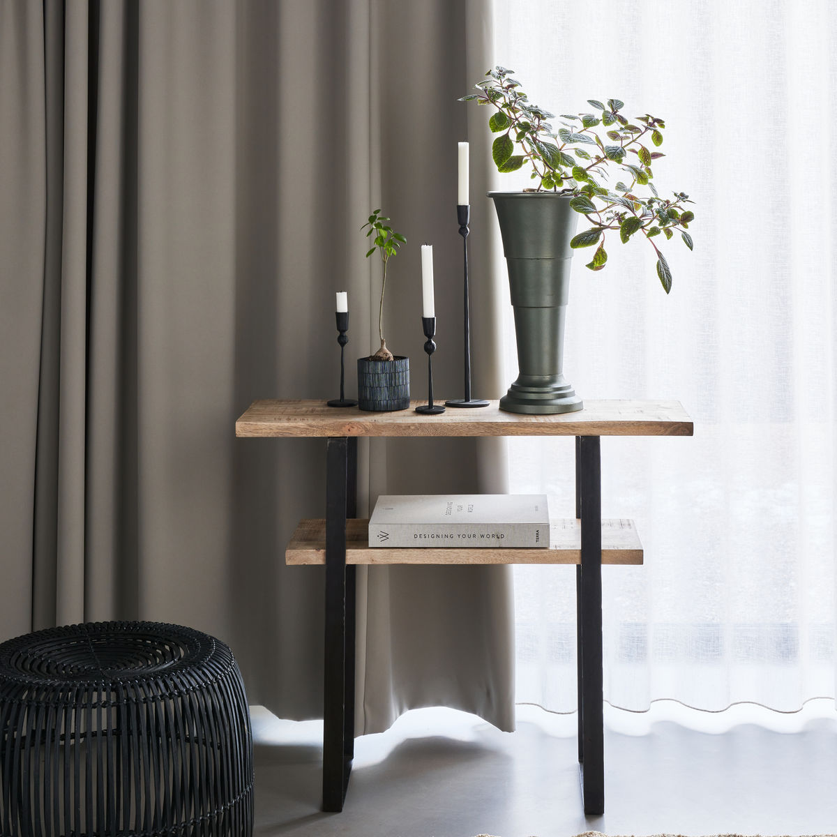 Huis Doctor Console Table, Hdwoda, Natuur